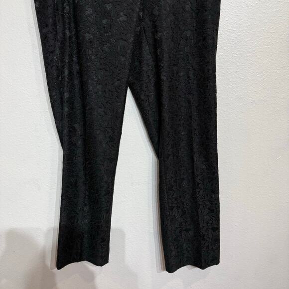 Ann Taylor Black Lace Crop Ankle Pants Sz 8 - Picture 4 of 12
